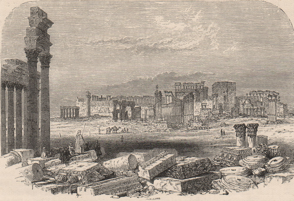 PALMYRA. View of the ruins. Syria 1882 old antique vintage print picture